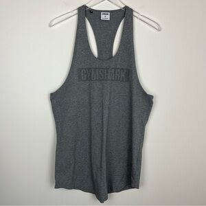 GYMSHARK Grey Spellout Racerback Tank Medium
